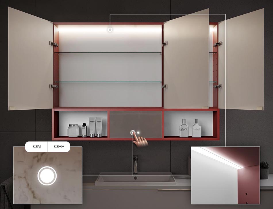 LED-belysning inde i kabinettet