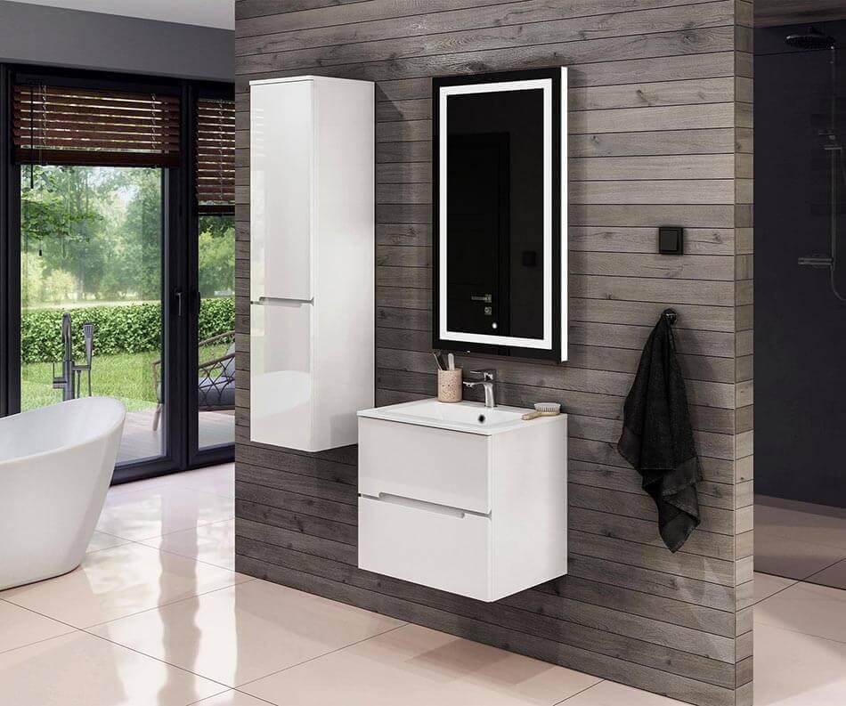Vælg dit badeværelsesskabssæt i en af de to tilgængelige farvemuligheder
