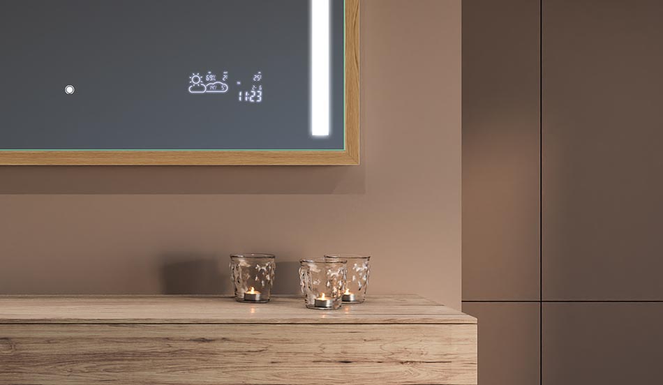 Spejl i sort loftramme til moderne og minimalistiske badeværelser | ARTFORMA