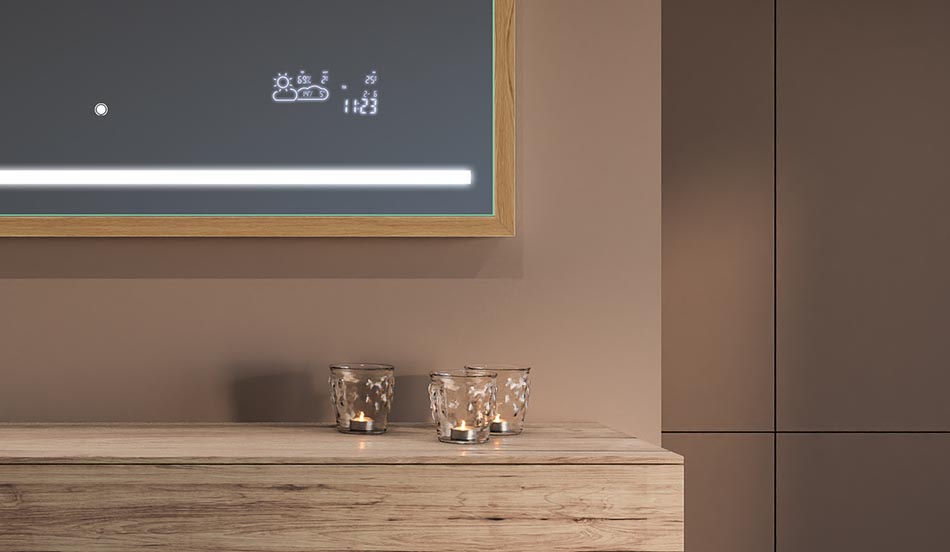 Spejl i sort loftramme til moderne og minimalistiske badeværelser | ARTFORMA