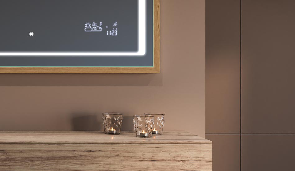 Spejl i sort loftramme til moderne og minimalistiske badeværelser | ARTFORMA