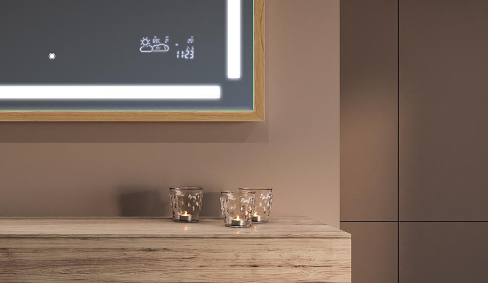 Spejl i sort loftramme til moderne og minimalistiske badeværelser | ARTFORMA