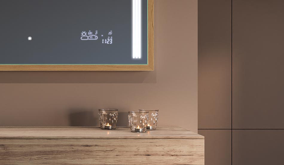 Spejl i sort loftramme til moderne og minimalistiske badeværelser | ARTFORMA