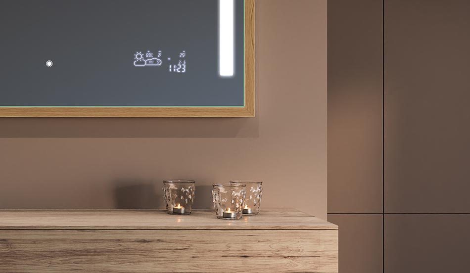 Spejl i sort loftramme til moderne og minimalistiske badeværelser | ARTFORMA