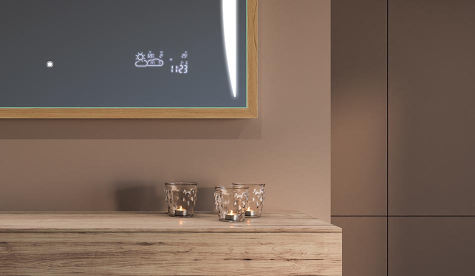 Spejl i sort loftramme til moderne og minimalistiske badeværelser | ARTFORMA