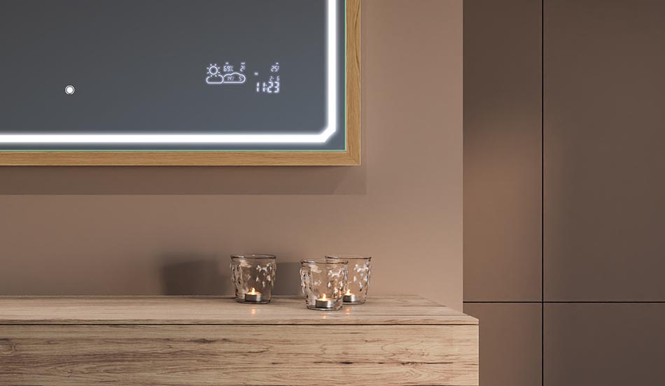 Spejl i sort loftramme til moderne og minimalistiske badeværelser | ARTFORMA