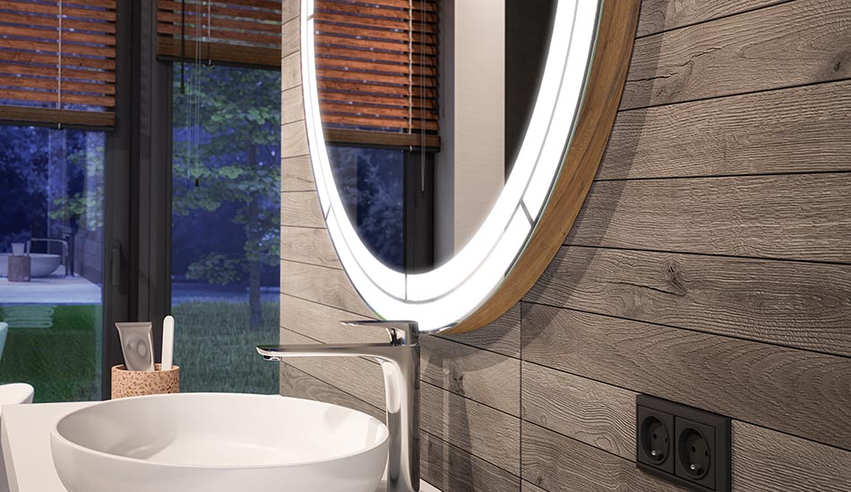 Rundt LED-spejl med ambient effekt og elegant diffust lys | ARTFORMA