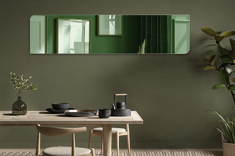 Et spejl, som du kan få med forskellige glasfarver, er en funktionel og elegant tilføjelse, der passer til enhver indretning. Vælg spejlglassets farve, der passer til dine individuelle behov og til rummets stil. Der findes en række forskellige glasfarver, herunder guld og grafit. Spejlet kan bruges i alle rum, f.eks. på badeværelset, i soveværelset, i gangen eller i stuen. Enkel montering og daglig vedligeholdelse.