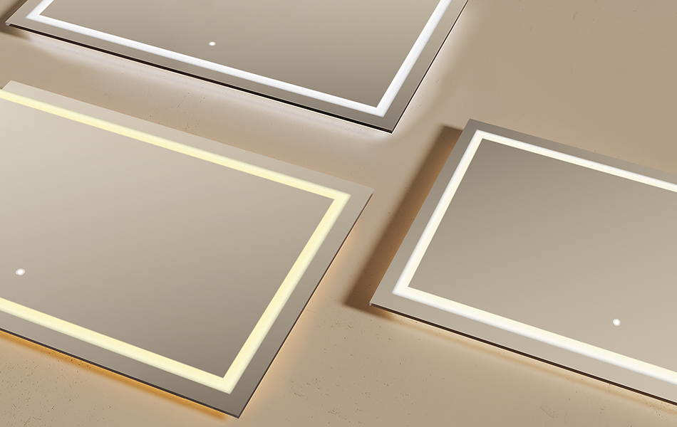 LED-farven styres via en berøringskontakt. Med et enkelt tryk på kontakten tændes og slukkes baggrundsbelysningen. Hvis du holder kontakten nede, mens belysningen er tændt, ændrer LED-farvetemperaturen sig.