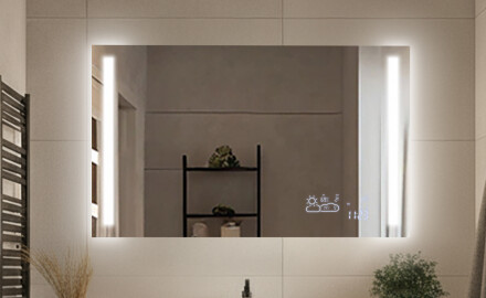 Rektangulære klassiske spejle med belysning