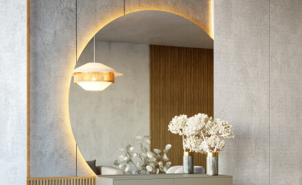 Kvartcirkelformede spejle