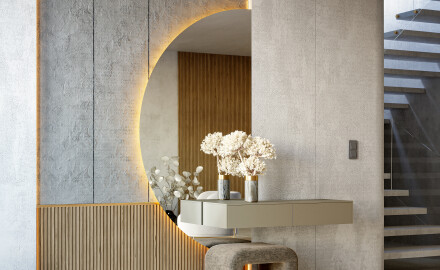 Halvcirkelformede spejle