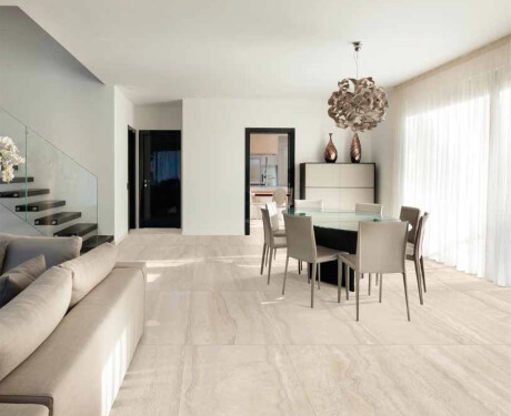 Gres til gulvet, 60x120 cm, beige, mat, A4H1063 Memento Travertino Ambra Mat