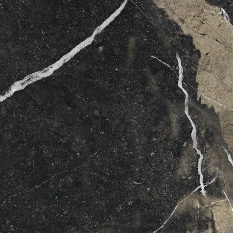 Glaseret porcelænsflise til gulv, 60x120, sort med gyldne årer, blank, rektificeret, A4H109 Pierre Black #26