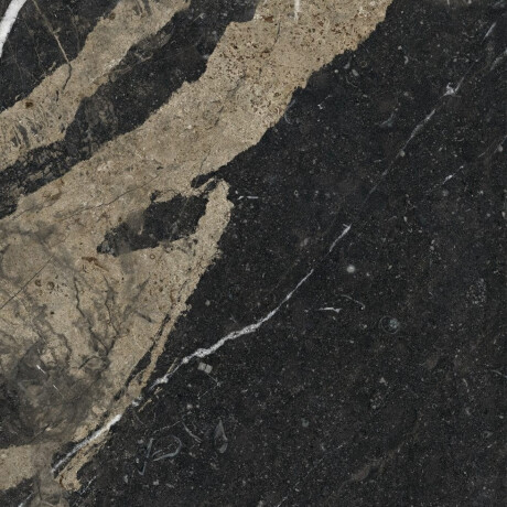 Glaseret porcelænsflise til gulv, 60x120, sort med gyldne årer, blank, rektificeret, A4H109 Pierre Black #28