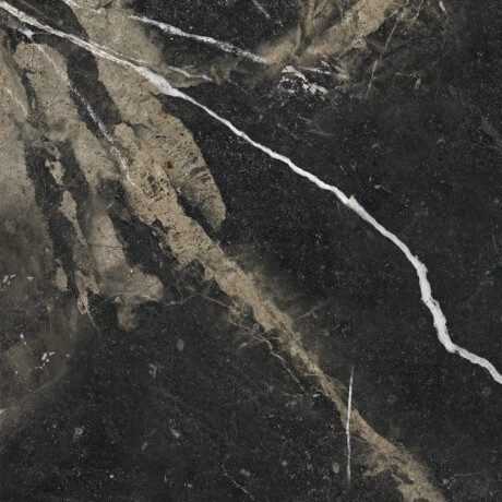 Glaseret porcelænsflise til gulv, 60x120, sort med gyldne årer, blank, rektificeret, A4H109 Pierre Black #30