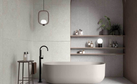 Gres til gulvet, 60x120 cm, grå mat, A4H1096 Shellstone Grigio