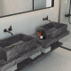 Glaseret porcelænsflise til gulv, 60x120 cm, antracit, stenlook, mat, A4H1139 Agathos Anthracite #7