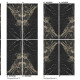Storformat porcelænsflise til gulv, 120 x 280 cm, Bookmatch, sort, blank, med gyldne årer, rektificeret, A4H203 Pierre Black #3