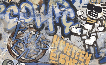 Glaseret porcelænsflise til gulv, 120 x 280 cm, mat grå, rektificeret, A4H248 City Graffiti Grey