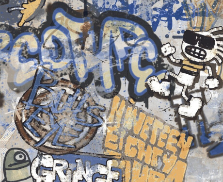 Glaseret porcelænsflise til gulv, 120 x 280 cm, mat grå, rektificeret, A4H248 City Graffiti Grey