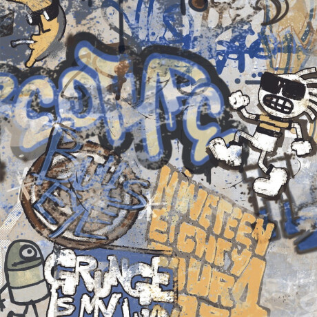 Glaseret porcelænsflise til gulv, 120 x 280 cm, mat grå, rektificeret, A4H248 City Graffiti Grey #1