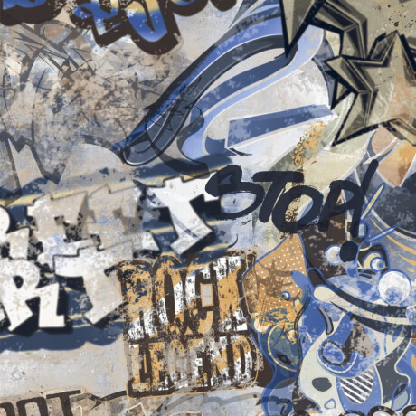 Glaseret porcelænsflise til gulv, 120 x 280 cm, mat grå, rektificeret, A4H248 City Graffiti Grey #6