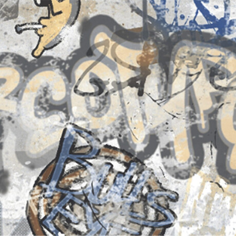 Glaseret porcelænsflise til gulv, 120 x 280 cm, mat grå, rektificeret, A4H248 City Graffiti Grey #7