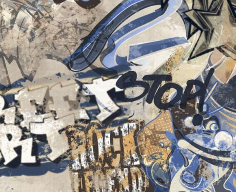 Glaseret porcelænsfliser til gulv, stort format 120x280 cm, beige, mat, rektificeret A4H255 City Graffiti Beige