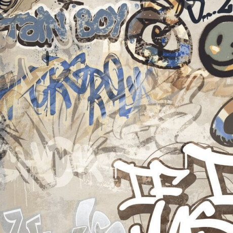 Glaseret porcelænsfliser til gulv, stort format 120x280 cm, beige, mat, rektificeret A4H255 City Graffiti Beige #5