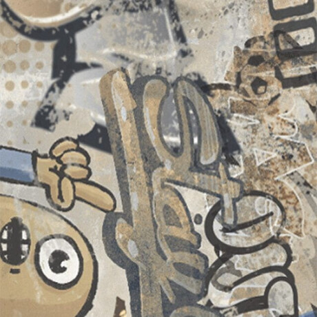 Glaseret porcelænsfliser til gulv, stort format 120x280 cm, beige, mat, rektificeret A4H255 City Graffiti Beige #7