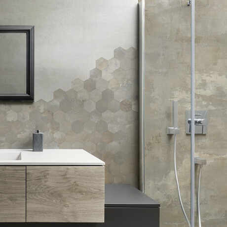 Glaseret porcelænsfliser til gulv, stort format 120x280 cm, beige, mat, rektificeret A4H257 City Beige #5