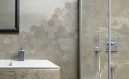 Glaseret porcelænsflise til gulv, 120x120 cm, mat beige, rektificeret, A4H258 City Beige