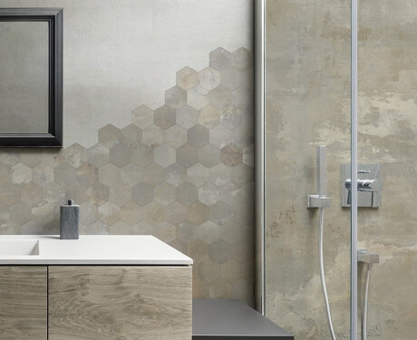Glaseret porcelænsflise til gulv, 120x120 cm, mat beige, rektificeret, A4H258 City Beige