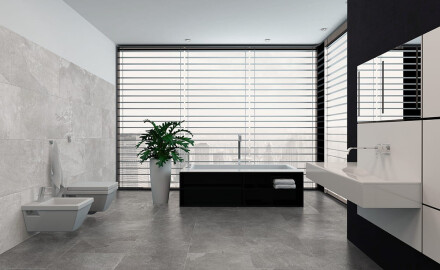 Gresflise 60x120 cm, stenfarvet hvid, mat, A4H291 Lop White