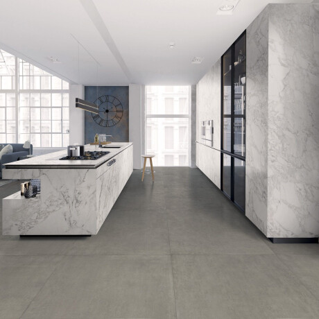 Glaseret porcelænsflise til gulv, 60 x 120 cm, grå beton, mat, rektificeret, A4H322 Massive Davy #1