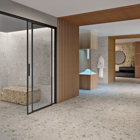 Glaseret keramisk flise til gulv, 120x120 cm, beige, terrazzo, mat, rektificeret, A4H407 Ceppo Di Gre Warm #5
