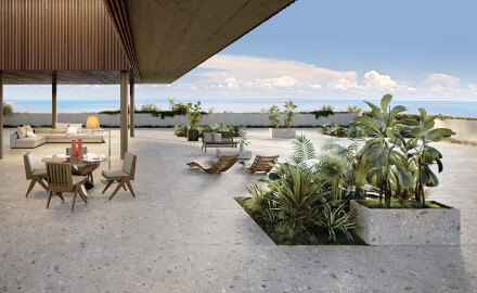 Glaseret porcelænsfliser til gulv, 120x280 cm, grå terrazzo, mat, rektificeret, A4H416 Ceppo Di Gre Multi