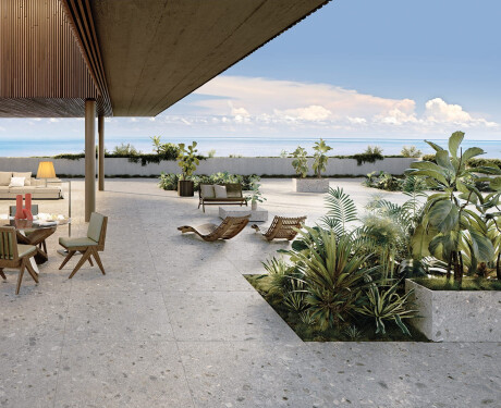 Glaseret porcelænsfliser til gulv, 120x280 cm, grå terrazzo, mat, rektificeret, A4H416 Ceppo Di Gre Multi