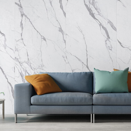 Storformat porcelænsflise, 120 x 270 cm, blank, med grå årer, rektificeret, A4H451 Statuario Superiore #9
