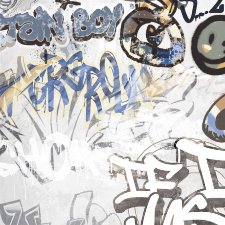 Glaseret porcelænsflise til gulv, 120 x 280 cm, mat grå, rektificeret, A4H640 City Graffiti White #3