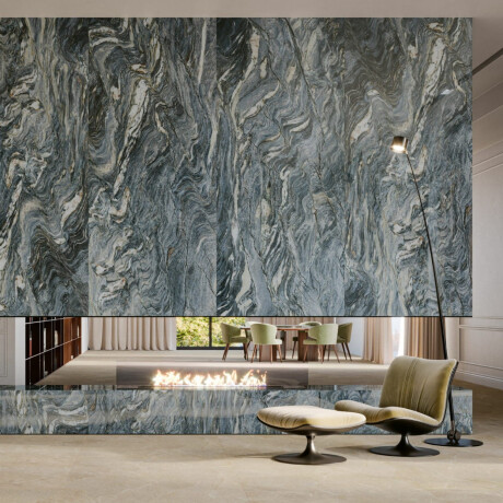 Storformat-porcelænsfliser 120x280, blå marmor med lyse årer, mat, A4H678 Esplosione #4