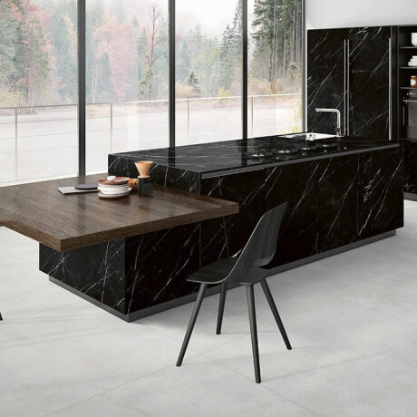 Storformat-fliser 120x280, sort marmor med hvide årer, blank overflade A4H687 Markina Black #7
