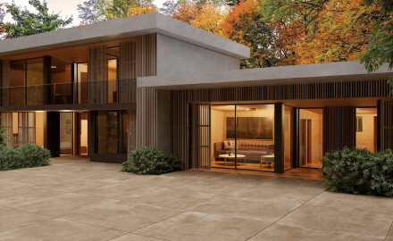 Storformat-fliser 120x280, betonfarvet taupe, mat, A4H758 Louft Taupe