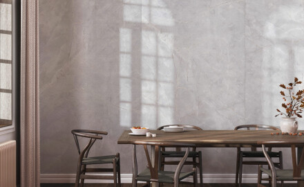 Storformat-keramisk flise 120x280, marmor med årer, blank, A4H800 Omani Pearl