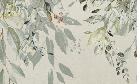 Vægfliser 60x120 cm, grå med blomstermønstre, mat A4H918 Flower