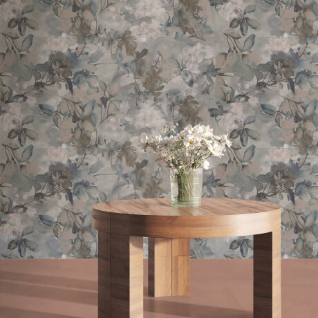 Vægfliser 60x120 cm, grå med blomstermønstre, mat, A4H921 Jam #4