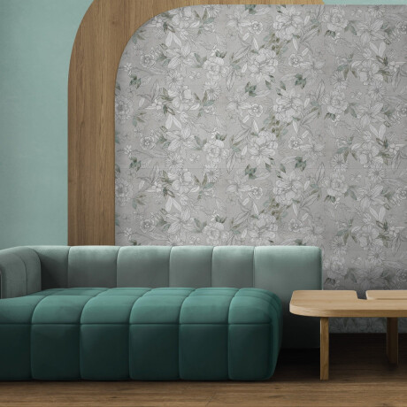 Vægfliser 60x120 cm, grå med blomstermønstre, mat, A4H923 Lirio #3