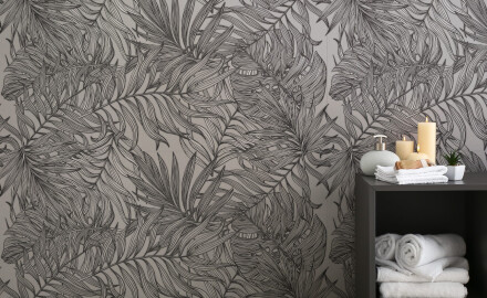 Vægfliser 60x120 cm, grå med blomstermønstre, mat, A4H925 Panaria