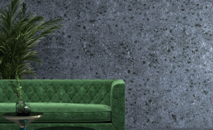 Glaseret porcelænsfliser til gulv 60x120, antracit, mat, rektificeret, A4H98, terrazzo